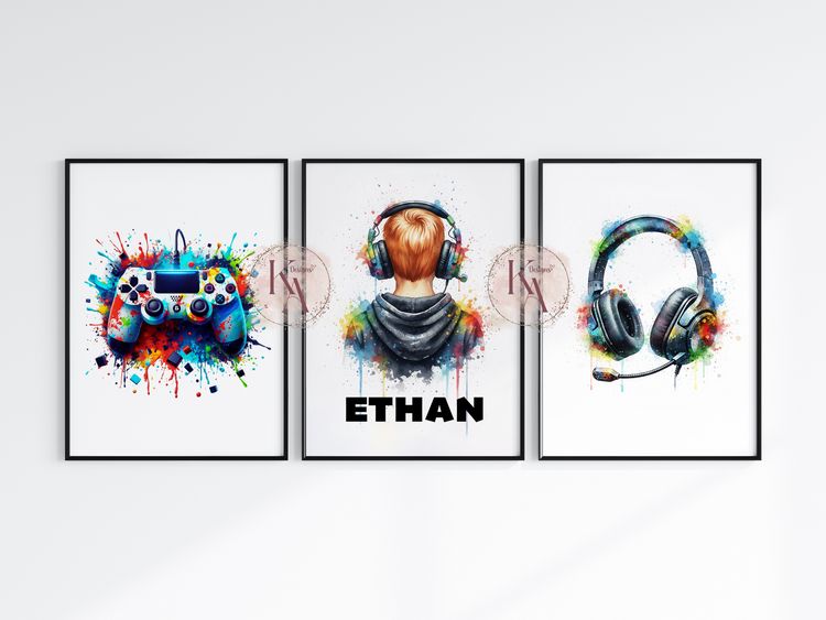 A4 Set of 3 Gaming Prints 2